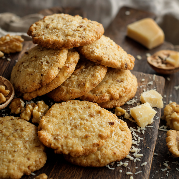 Galletas saladas de nueces y parmesano caseras: Receta fácil y crujiente