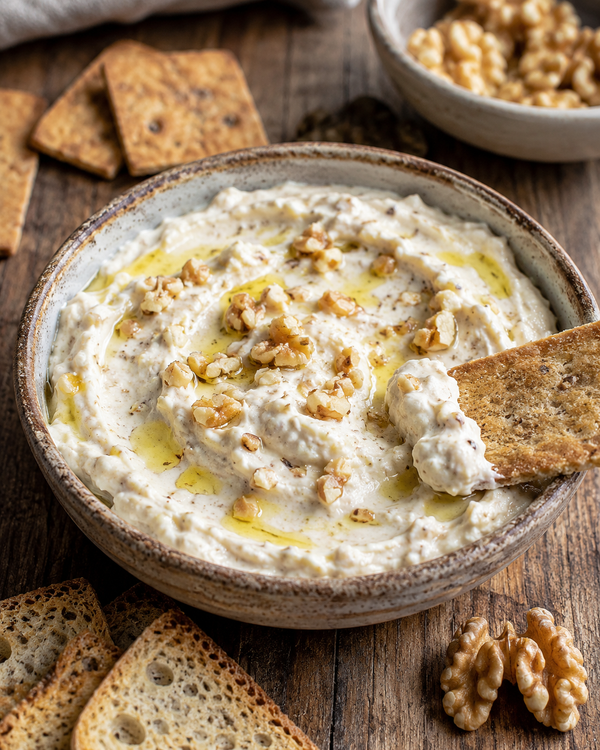 Dip de nueces y queso crema: Receta fácil para picoteos saludables